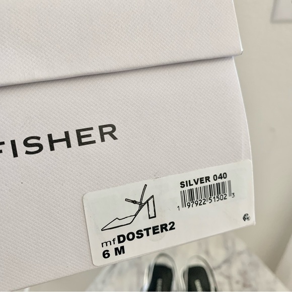 Marc Fisher Doster Slingback Block Heels Pumps in Metallic Silver 6 - Picture 10 of 11